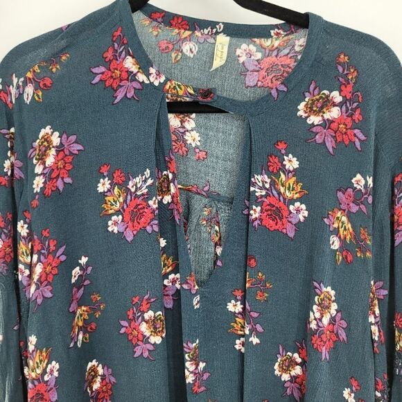 Free people electric orchard green floral mini dress tunic - Picture 11 of 13